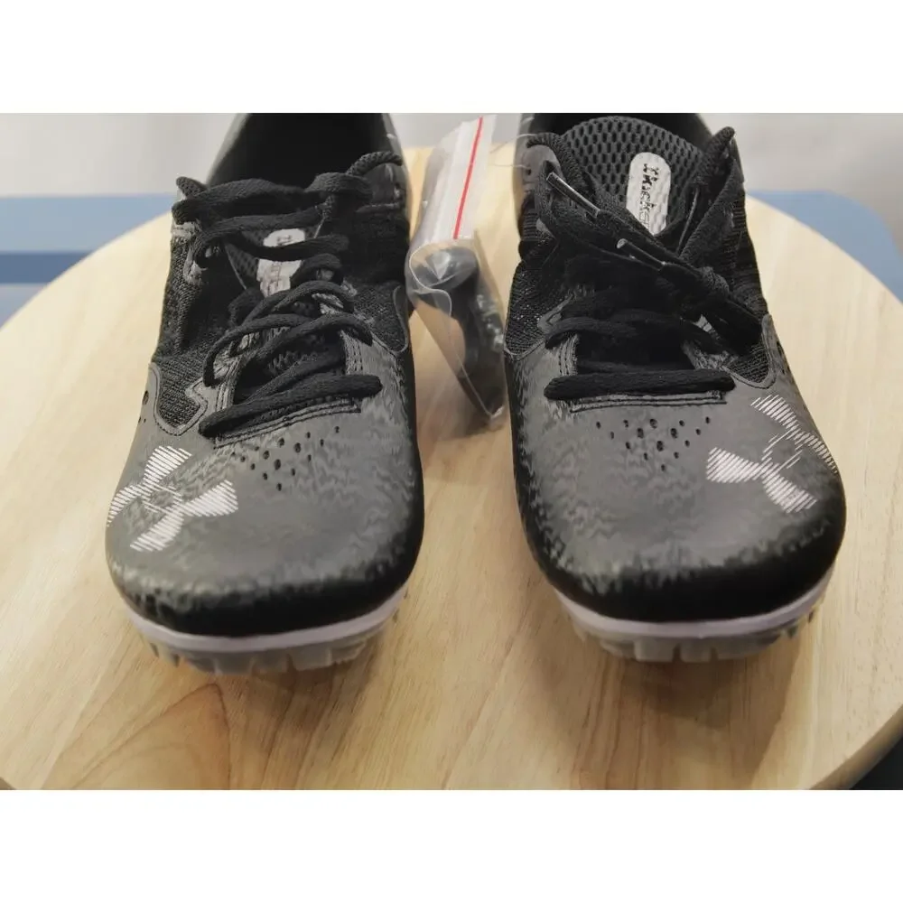 Under Armour Kick Sprint 4 Track Spikes Shoes Black White 3025461-002 Men 11.5